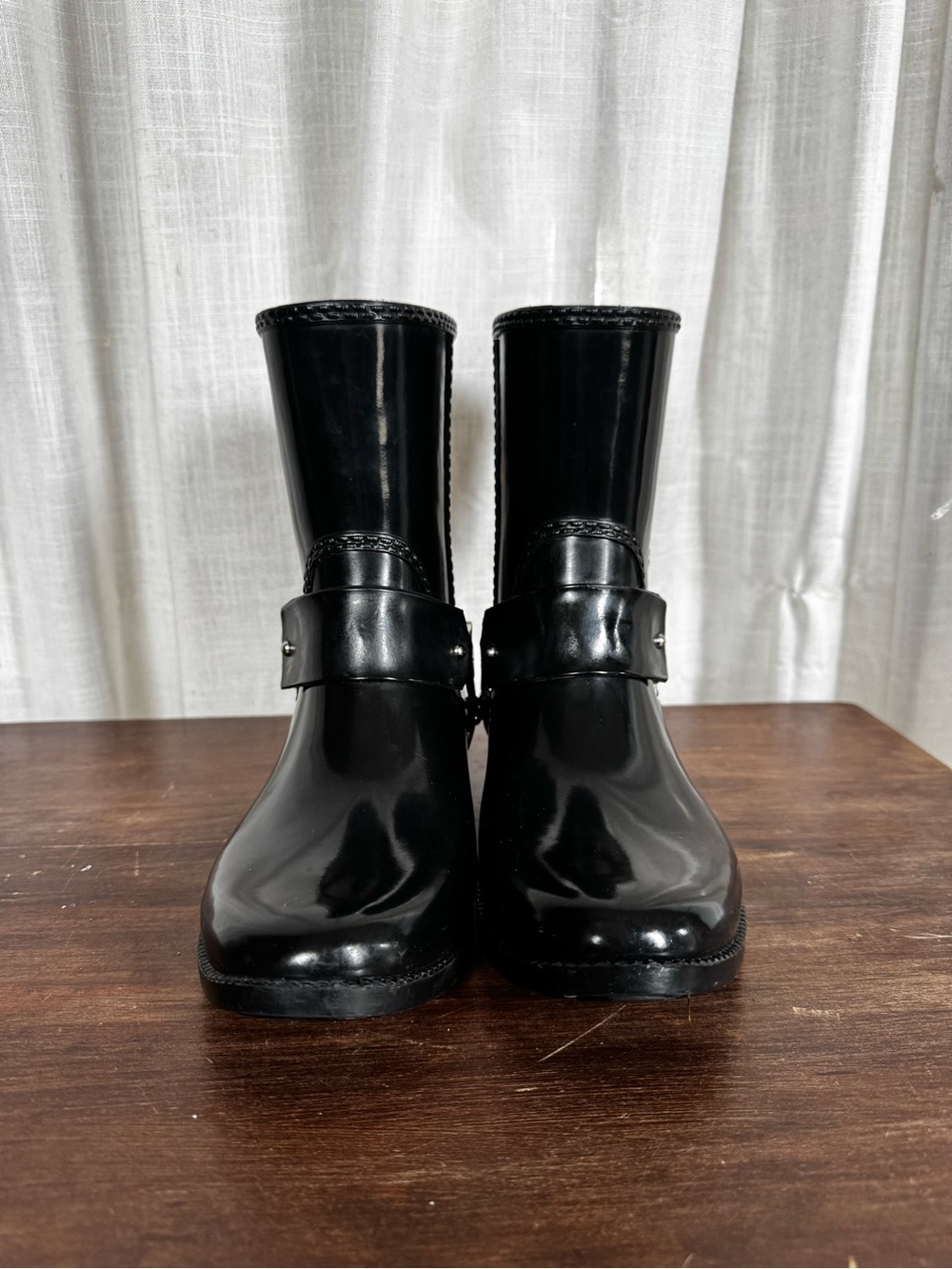 Michael Kors Glossy Black Mid-Calf Rain Boots